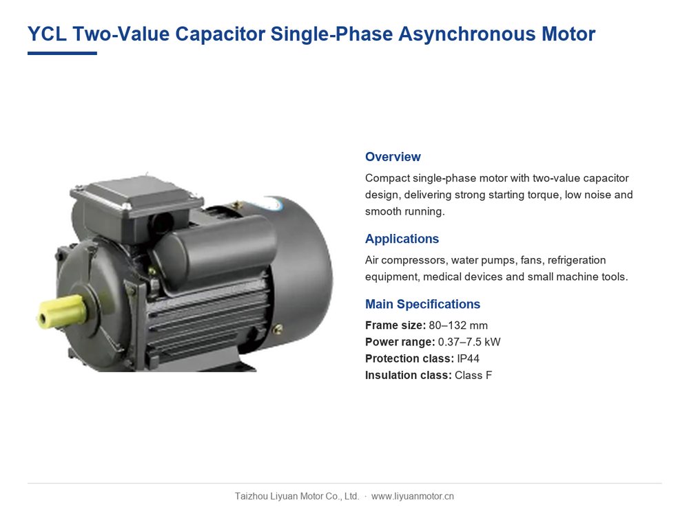 YCL single-phase dual capacitor induction motor
