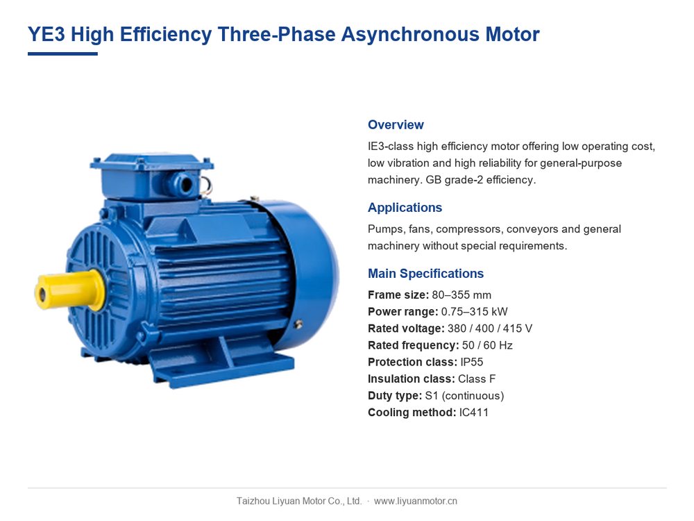 YE3 IE3 premium efficiency three-phase induction motor