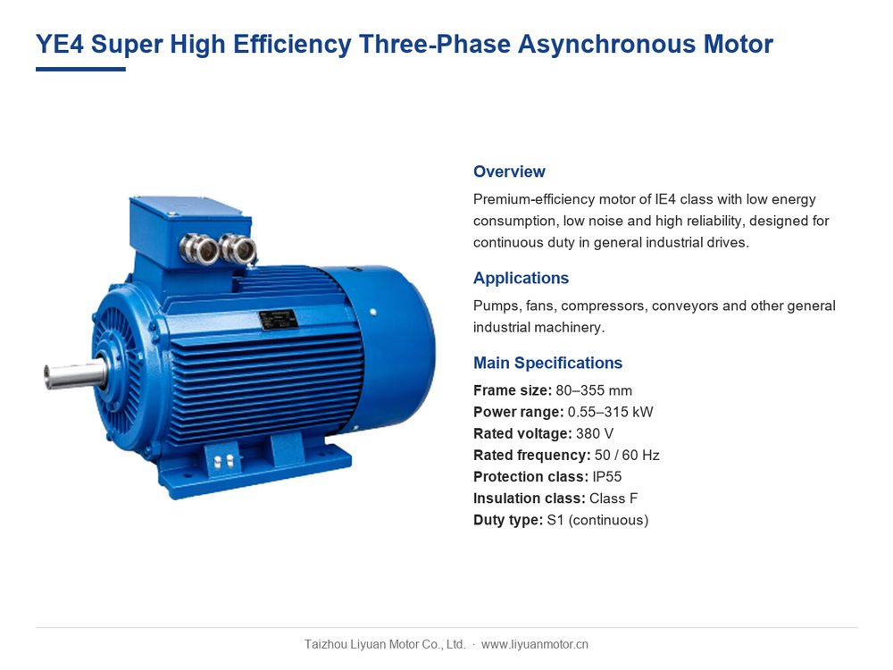 YE4 IE4 super premium efficiency three-phase induction motor